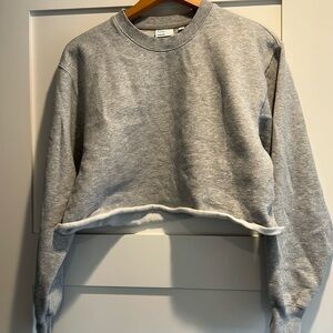 TNA Sweatfleece Cozy Fleece Perfect Fit cropped.  Gray size Medium.
